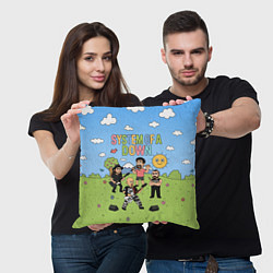 Подушка квадратная System of a Down, мультяшный, цвет: 3D-принт — фото 2