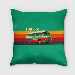 Подушка квадратная Поп-арт автобус ГЗА-651, цвет: 3D-принт