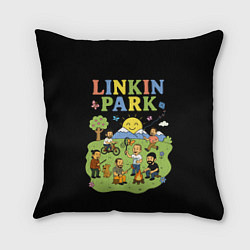 Подушка квадратная Linkin Park, мультяшный стиль