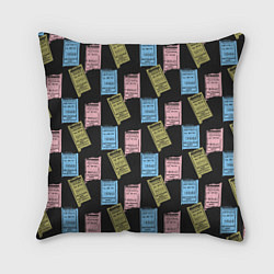 Подушка квадратная Советские билеты транспорта, цвет: 3D-принт