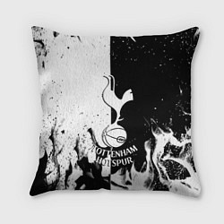 Подушка квадратная Тоттенхэм черно белый огонь, цвет: 3D-принт