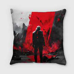Подушка квадратная Ведьмак готический стиль, цвет: 3D-принт