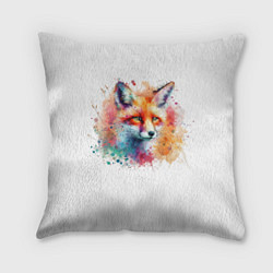 Подушка квадратная Цветной лис, цвет: 3D-принт