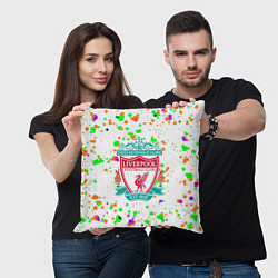 Подушка квадратная Liverpool брызги красок текстура, цвет: 3D-принт — фото 2