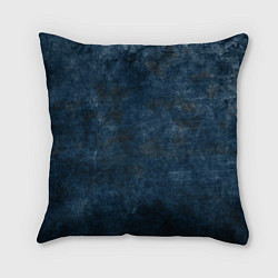 Подушка квадратная Абстракция - old blue wall with black stains, цвет: 3D-принт