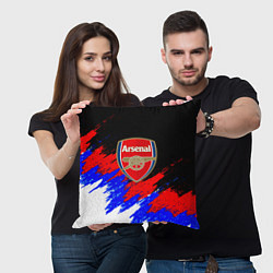 Подушка квадратная Арсенал краски триколор, цвет: 3D-принт — фото 2