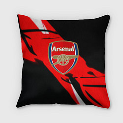 Подушка квадратная Арсенал геометрия полосы краски, цвет: 3D-принт