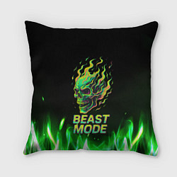 Подушка квадратная Режим зверя огненный череп, цвет: 3D-принт