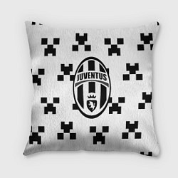 Подушка квадратная Juventus x minecraft pattern, цвет: 3D-принт