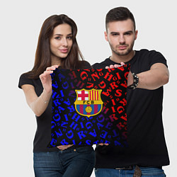 Подушка квадратная Barcelona градиент символы, цвет: 3D-принт — фото 2