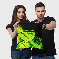 Подушка квадратная Арсенал кислотные краски, цвет: 3D-принт — фото 2