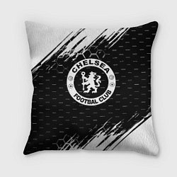 Подушка квадратная Chelsea штрихи красок текстура, цвет: 3D-принт