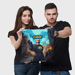 Подушка квадратная Fallout смотритель с пистолетом, цвет: 3D-принт — фото 2