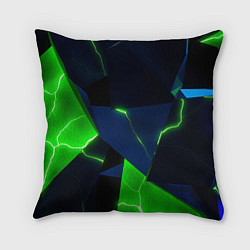 Подушка квадратная Neon tile green, цвет: 3D-принт