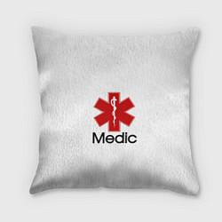 Подушка квадратная Медик, цвет: 3D-принт