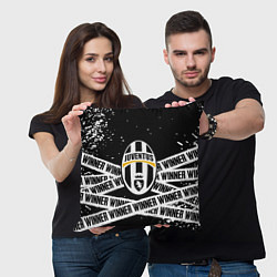 Подушка квадратная Juventus подедитель краски, цвет: 3D-принт — фото 2