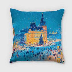 Подушка квадратная Московские новогодние каникулы, цвет: 3D-принт