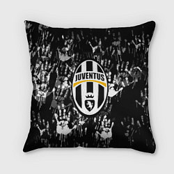 Подушка квадратная Ювентус текстура руки краски, цвет: 3D-принт