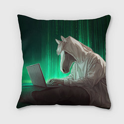 Подушка квадратная Хакер лошадь, цвет: 3D-принт
