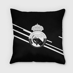 Подушка квадратная Реал Мадрид полосы текстура линии, цвет: 3D-принт