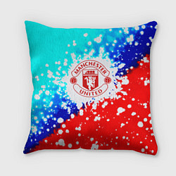 Подушка квадратная Манчестер Юнайтед неон