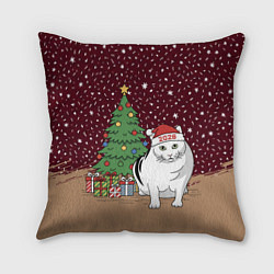 Подушка квадратная Кот Бендер и ёлка, цвет: 3D-принт