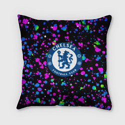 Подушка квадратная Челси неоновые краски, цвет: 3D-принт