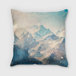 Подушка квадратная Горы, цвет: 3D-принт