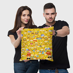Подушка квадратная Emoji, цвет: 3D-принт — фото 2