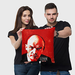 Подушка квадратная Red Lenin, цвет: 3D-принт — фото 2
