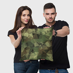 Подушка квадратная Полигональный камуфляж, цвет: 3D-принт — фото 2