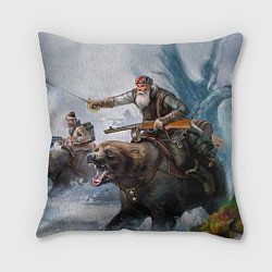 Подушка квадратная Русский воин на медведе, цвет: 3D-принт