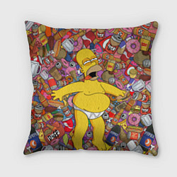 Подушка квадратная Рай Гомера, цвет: 3D-принт