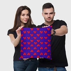 Подушка квадратная Hearts Pattern, цвет: 3D-принт — фото 2