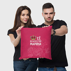Подушка квадратная Её величество Марина, цвет: 3D-принт — фото 2