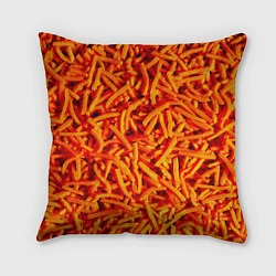 Подушка квадратная Морковь, цвет: 3D-принт