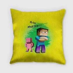 Подушка квадратная Hello Minecraft, цвет: 3D-принт