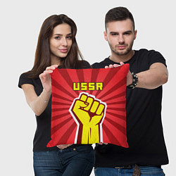 Подушка квадратная Власть в кулаке СССР, цвет: 3D-принт — фото 2