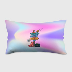 Подушка-антистресс Кот путешественник, цвет: 3D-принт