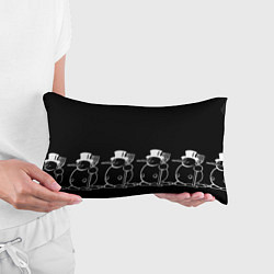 Подушка-антистресс Снеговик на черном фоне, цвет: 3D-принт — фото 2