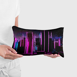 Подушка-антистресс Ночной город в киберпанке, цвет: 3D-принт — фото 2