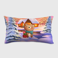 Подушка-антистресс Медвежонок Новогоднее настроение, цвет: 3D-принт