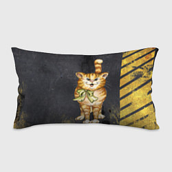 Подушка-антистресс Полосатый кот на асфальте, цвет: 3D-принт