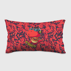 Подушка-антистресс Веселый динозавр на скейте, цвет: 3D-принт