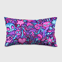 Подушка-антистресс Acid graffiti with skulls, цвет: 3D-принт
