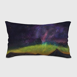 Подушка-антистресс Горный пейзаж со звёздным небом и северным сиянием, цвет: 3D-принт
