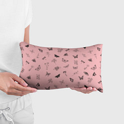Подушка-антистресс Цветочки и бабочки на розовом фоне, цвет: 3D-принт — фото 2