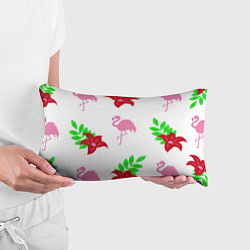 Подушка-антистресс Розовый фламинго с цветами, цвет: 3D-принт — фото 2