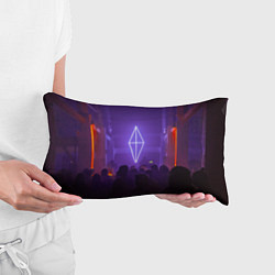 Подушка-антистресс Неоновое помещение с людьми - Фиолетовый, цвет: 3D-принт — фото 2