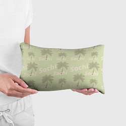 Подушка-антистресс Пальмы на салатном фоне palm trees text, цвет: 3D-принт — фото 2